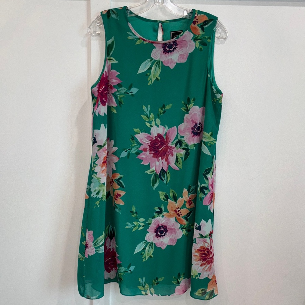 Jessica Howard Green Floral Midi Dress